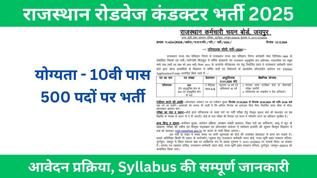 Roadways conductor vacancy 2024 syllabus pdf